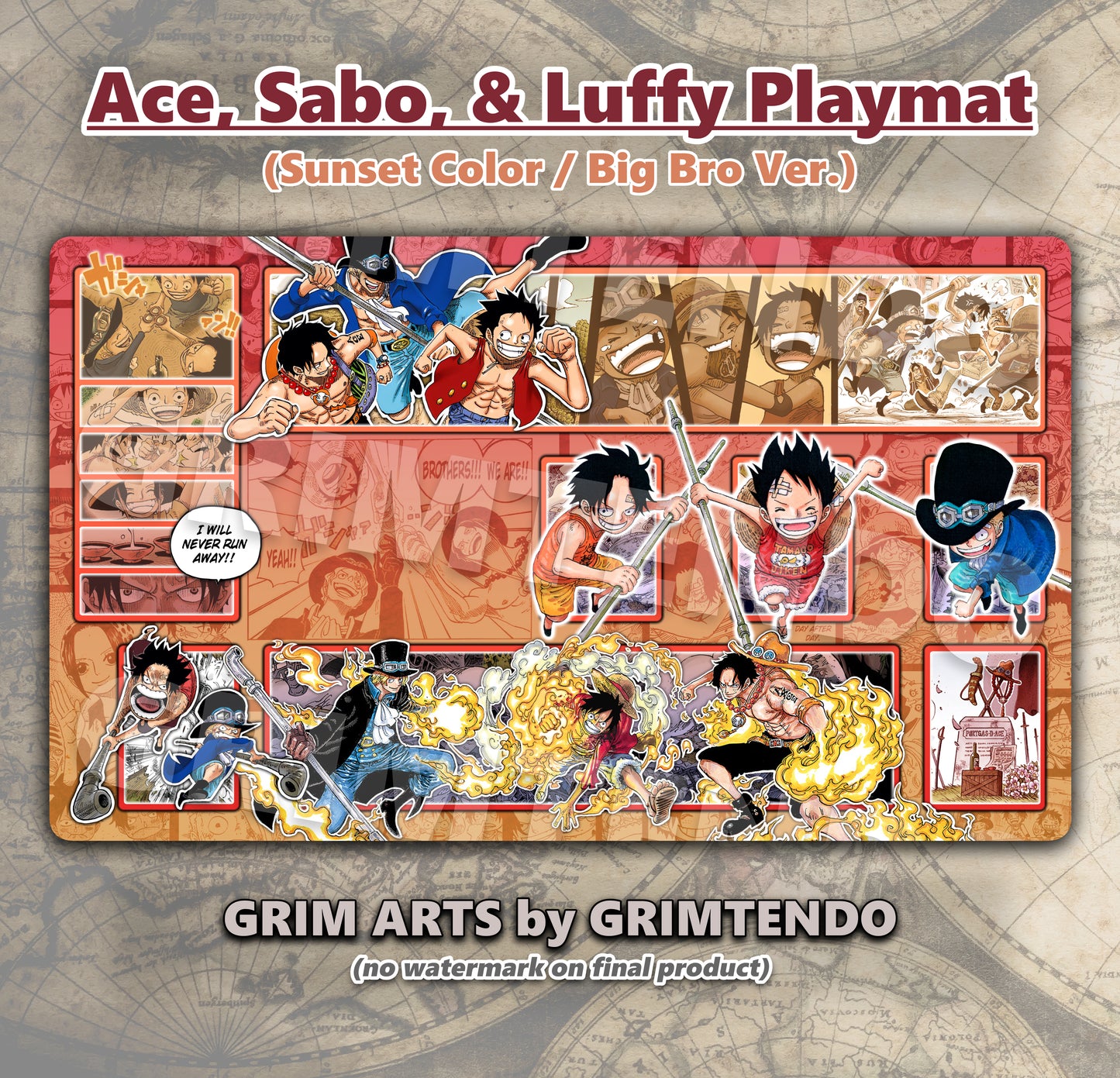 Ace, Sabo, Luffy (Full Playmat)