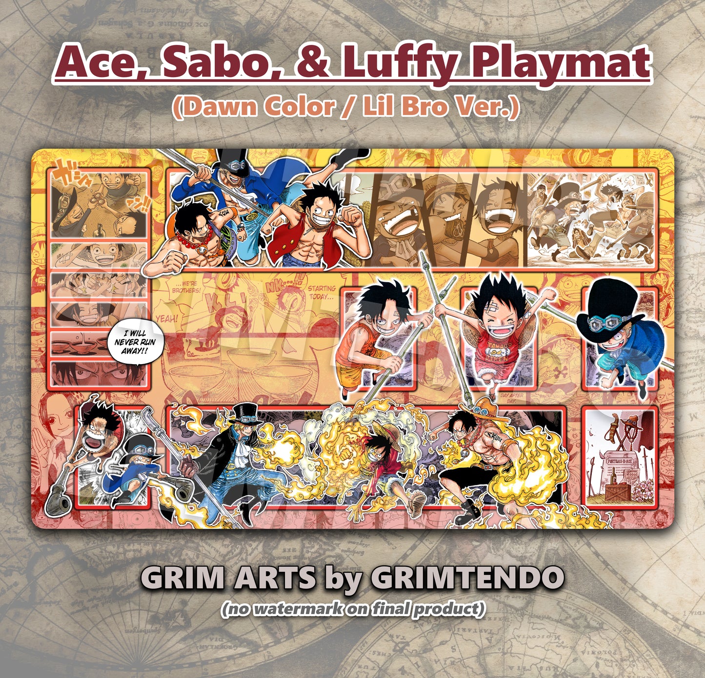 Ace, Sabo, Luffy (Full Playmat)