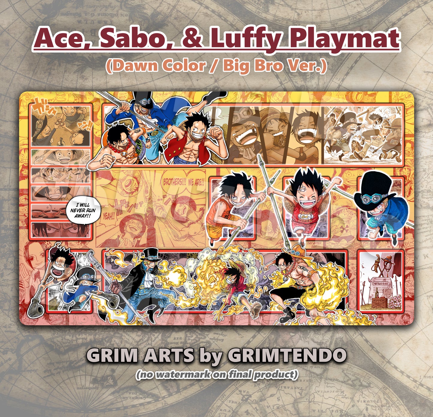 Ace, Sabo, Luffy (Full Playmat)