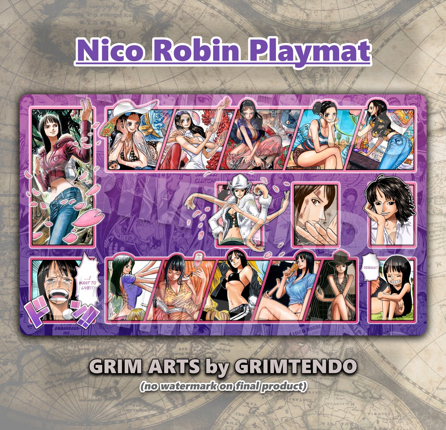 One Piece Tcg Nico Robin Playmat Grim Arts 1201
