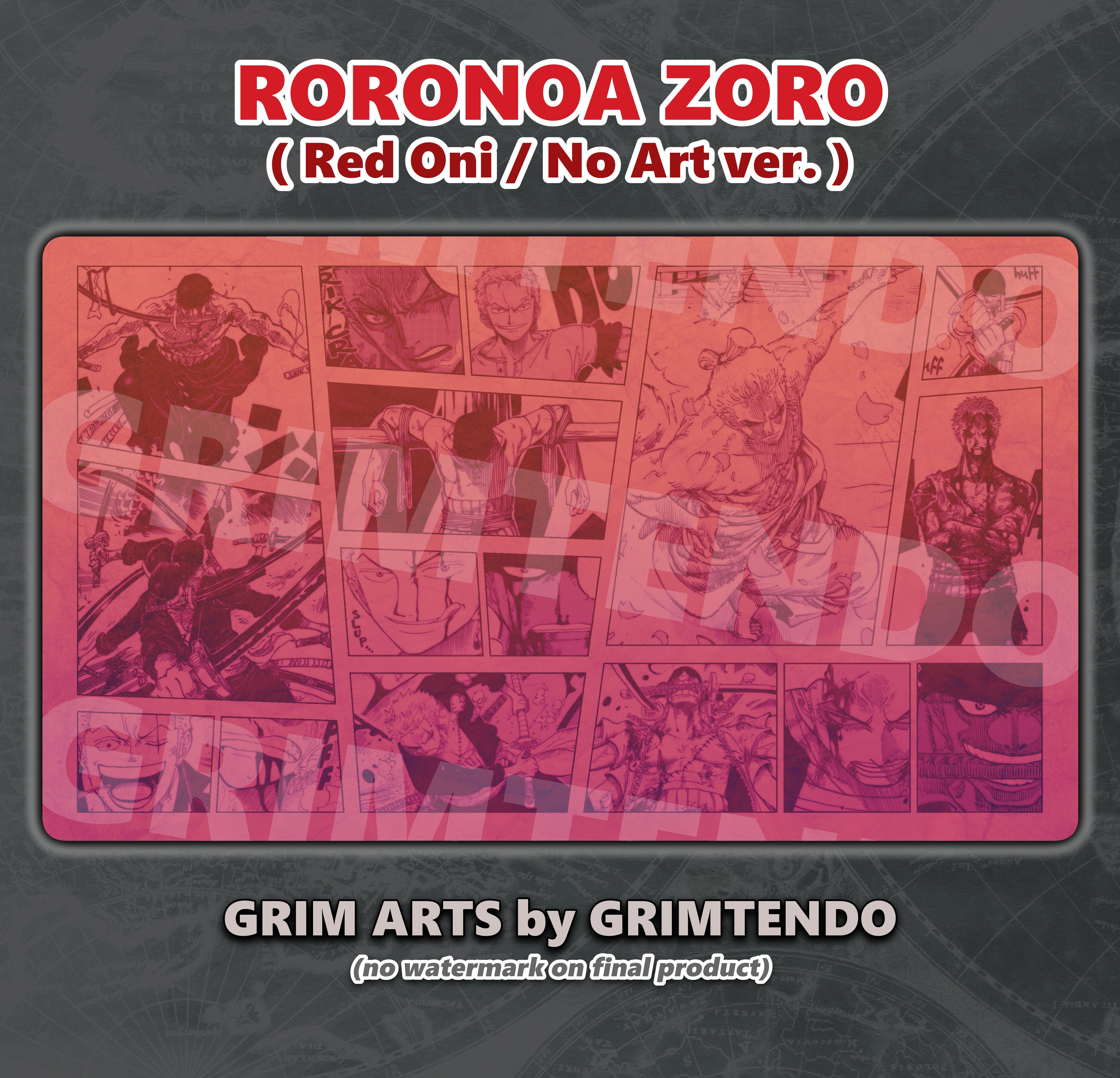 One Piece Zoro Holo Silver Foil Playmat - Glitter Card Game Mat By Waifuworldshop